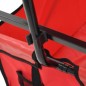 vidaXL Klappbarer Handwagen mit Sonnendach Stahl Rot vidaXL Klappbarer Handwagen mit Sonnendach Stahl Rot