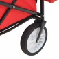 vidaXL Klappbarer Handwagen mit Sonnendach Stahl Rot vidaXL Klappbarer Handwagen mit Sonnendach Stahl Rot
