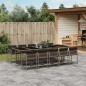 vidaXL 11-tlg. Garten-Essgruppe mit Kissen Grau Poly Rattan vidaXL 11-tlg. Garten-Essgruppe mit Kissen Grau Poly Rattan