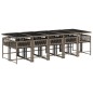vidaXL 11-tlg. Garten-Essgruppe mit Kissen Grau Poly Rattan vidaXL 11-tlg. Garten-Essgruppe mit Kissen Grau Poly Rattan