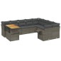 vidaXL 10-tlg. Garten-Sofagarnitur mit Kissen Grau Poly Rattan vidaXL 10-tlg. Garten-Sofagarnitur mit Kissen Grau Poly Rattan