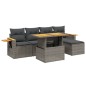 vidaXL 6-tlg. Garten-Sofagarnitur mit Kissen Grau Poly Rattan vidaXL 6-tlg. Garten-Sofagarnitur mit Kissen Grau Poly Rattan
