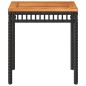 vidaXL Gartentisch Schwarz 38x38x42 cm Poly Rattan Akazienholz vidaXL Gartentisch Schwarz 38x38x42 cm Poly Rattan Akazienholz