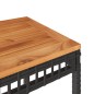 vidaXL Gartentisch Schwarz 38x38x42 cm Poly Rattan Akazienholz vidaXL Gartentisch Schwarz 38x38x42 cm Poly Rattan Akazienholz