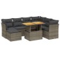 vidaXL 8-tlg. Garten-Sofagarnitur mit Kissen Grau Poly Rattan vidaXL 8-tlg. Garten-Sofagarnitur mit Kissen Grau Poly Rattan