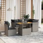 vidaXL 5-tlg. Garten-Sofagarnitur mit Kissen Grau Poly Rattan vidaXL 5-tlg. Garten-Sofagarnitur mit Kissen Grau Poly Rattan