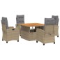 vidaXL 5-tlg. Garten-Essgruppe mit Kissen Beige Poly Rattan vidaXL 5-tlg. Garten-Essgruppe mit Kissen Beige Poly Rattan