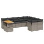 vidaXL 10-tlg. Garten-Sofagarnitur mit Kissen Grau Poly Rattan vidaXL 10-tlg. Garten-Sofagarnitur mit Kissen Grau Poly Rattan