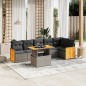 vidaXL 7-tlg. Garten-Sofagarnitur mit Kissen Grau Poly Rattan vidaXL 7-tlg. Garten-Sofagarnitur mit Kissen Grau Poly Rattan