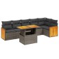 vidaXL 7-tlg. Garten-Sofagarnitur mit Kissen Grau Poly Rattan vidaXL 7-tlg. Garten-Sofagarnitur mit Kissen Grau Poly Rattan
