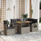 vidaXL 6-tlg. Garten-Sofagarnitur mit Kissen Grau Poly Rattan vidaXL 6-tlg. Garten-Sofagarnitur mit Kissen Grau Poly Rattan