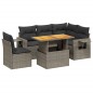 vidaXL 6-tlg. Garten-Sofagarnitur mit Kissen Grau Poly Rattan vidaXL 6-tlg. Garten-Sofagarnitur mit Kissen Grau Poly Rattan