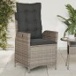vidaXL Gartensessel Verstellbar mit Kissen Grau Poly Rattan vidaXL Gartensessel Verstellbar mit Kissen Grau Poly Rattan