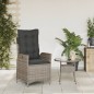 vidaXL Gartensessel Verstellbar mit Kissen Grau Poly Rattan vidaXL Gartensessel Verstellbar mit Kissen Grau Poly Rattan