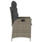 vidaXL Gartensessel Verstellbar mit Kissen Grau Poly Rattan vidaXL Gartensessel Verstellbar mit Kissen Grau Poly Rattan