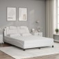 vidaXL Bettgestell mit Kopfteil Weiß 140x190 cm Kunstleder vidaXL Bettgestell mit Kopfteil Weiß 140x190 cm Kunstleder