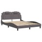 vidaXL Bettgestell mit Kopfteil Grau 140x190 cm Kunstleder vidaXL Bettgestell mit Kopfteil Grau 140x190 cm Kunstleder