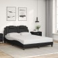 vidaXL Bettgestell mit LED Grau 140x200 cm Kunstleder vidaXL Bettgestell mit LED Grau 140x200 cm Kunstleder