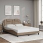 vidaXL Bettgestell mit LED Cappuccino-Braun 140x190 cm Kunstleder vidaXL Bettgestell mit LED Cappuccino-Braun 140x190 cm Kunstleder