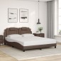 vidaXL Bettgestell mit LED Braun 160x200 cm Kunstleder vidaXL Bettgestell mit LED Braun 160x200 cm Kunstleder