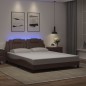 vidaXL Bettgestell mit LED Braun 160x200 cm Kunstleder vidaXL Bettgestell mit LED Braun 160x200 cm Kunstleder