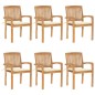 vidaXL Stapelbare Gartenstühle mit Kissen 6 Stk. Massivholz Teak vidaXL Stapelbare Gartenstühle mit Kissen 6 Stk. Massivholz Teak
