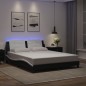 vidaXL Bettgestell mit LED Schwarz und Weiß 160x200 cm Kunstleder vidaXL Bettgestell mit LED Schwarz und Weiß 160x200 cm Kunstleder
