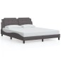 vidaXL Bettgestell mit LED Grau 160x200 cm Kunstleder vidaXL Bettgestell mit LED Grau 160x200 cm Kunstleder