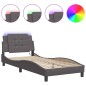 vidaXL Bettgestell mit LED Grau 80x200 cm Kunstleder vidaXL Bettgestell mit LED Grau 80x200 cm Kunstleder