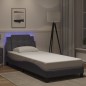 vidaXL Bettgestell mit LED Grau 80x200 cm Kunstleder vidaXL Bettgestell mit LED Grau 80x200 cm Kunstleder