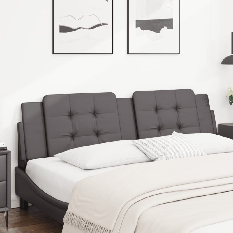 vidaXL Kopfteil-Kissen Grau 180 cm Kunstleder vidaXL Kopfteil-Kissen Grau 180 cm Kunstleder