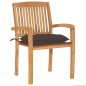 Stapelbare Gartenstühle mit Kissen 4 Stk. Massivholz Teak Stapelbare Gartenstühle mit Kissen 4 Stk. Massivholz Teak