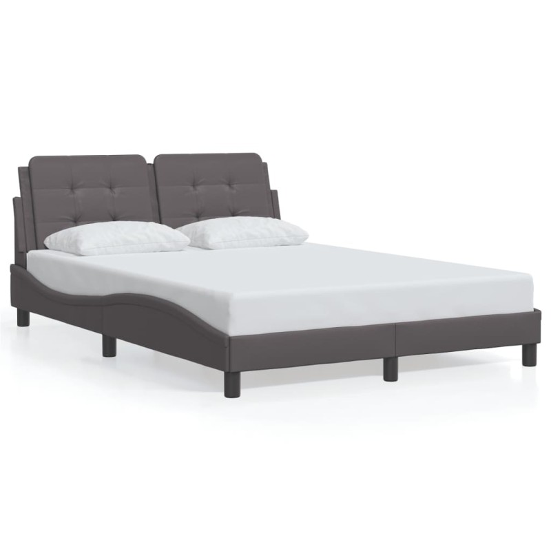 vidaXL Bettgestell mit LED Grau 120x200 cm Kunstleder vidaXL Bettgestell mit LED Grau 120x200 cm Kunstleder