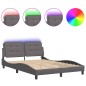 vidaXL Bettgestell mit LED Grau 120x200 cm Kunstleder vidaXL Bettgestell mit LED Grau 120x200 cm Kunstleder