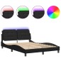 vidaXL Bettgestell mit LED Schwarz 140x190 cm Kunstleder vidaXL Bettgestell mit LED Schwarz 140x190 cm Kunstleder