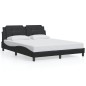 vidaXL Bettgestell mit LED Schwarz 160x200 cm Kunstleder vidaXL Bettgestell mit LED Schwarz 160x200 cm Kunstleder