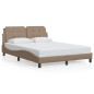 vidaXL Bettgestell mit Kopfteil Cappuccino-Braun 140x190 cm Kunstleder vidaXL Bettgestell mit Kopfteil Cappuccino-Braun 140x190 cm Kunstleder