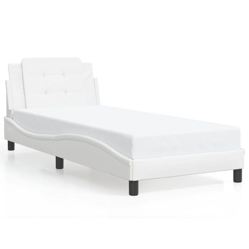 vidaXL Bettgestell mit Kopfteil Weiß 80x200 cm Kunstleder vidaXL Bettgestell mit Kopfteil Weiß 80x200 cm Kunstleder
