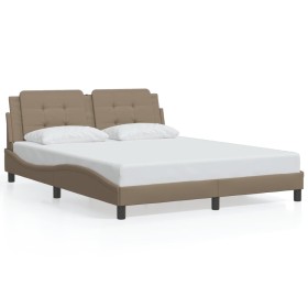 vidaXL Bettgestell mit Kopfteil Cappuccino-Braun 160x200 cm Kunstleder