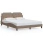 vidaXL Bettgestell mit Kopfteil Cappuccino-Braun 160x200 cm Kunstleder vidaXL Bettgestell mit Kopfteil Cappuccino-Braun 160x200 cm Kunstleder