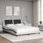 vidaXL Bettgestell mit Kopfteil Weiß und Schwarz 160x200 cm Kunstleder vidaXL Bettgestell mit Kopfteil Weiß und Schwarz 160x200 cm Kunstleder