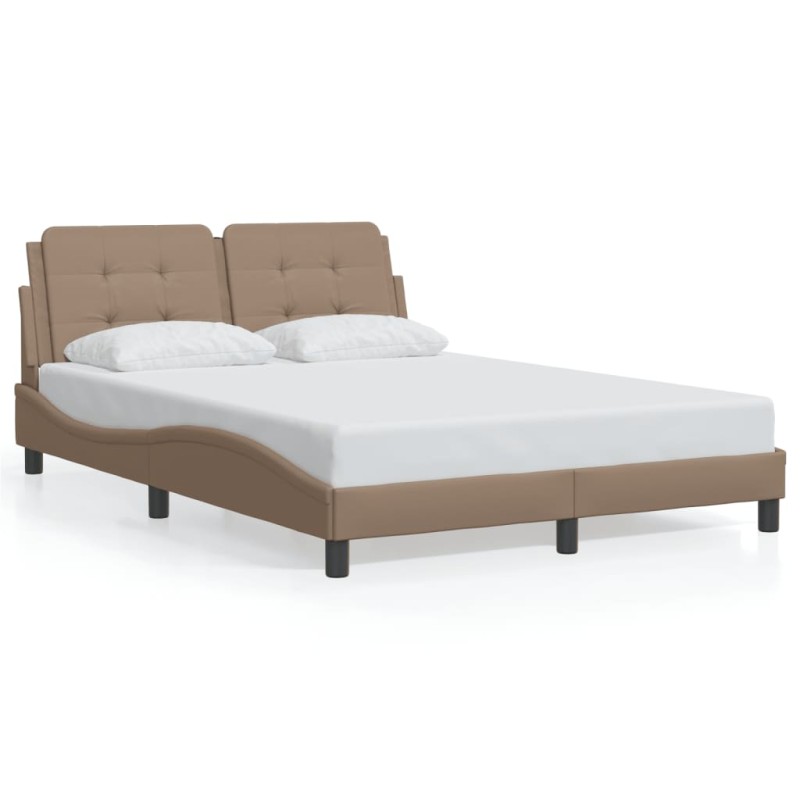 vidaXL Bettgestell mit Kopfteil Cappuccino-Braun 120x200 cm Kunstleder vidaXL Bettgestell mit Kopfteil Cappuccino-Braun 120x200 cm Kunstleder