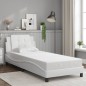 vidaXL Bettgestell mit Kopfteil Weiß 90x200 cm Kunstleder vidaXL Bettgestell mit Kopfteil Weiß 90x200 cm Kunstleder