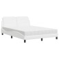 vidaXL Bett mit Matratze Weiß 140x200 cm Kunstleder vidaXL Bett mit Matratze Weiß 140x200 cm Kunstleder