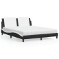vidaXL Bett mit Matratze Schwarz und Weiß 160x200 cm Kunstleder vidaXL Bett mit Matratze Schwarz und Weiß 160x200 cm Kunstleder