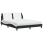 vidaXL Bett mit Matratze Schwarz und Weiß 160x200 cm Kunstleder vidaXL Bett mit Matratze Schwarz und Weiß 160x200 cm Kunstleder
