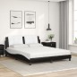 vidaXL Bett mit Matratze Schwarz und Weiß 160x200 cm Kunstleder vidaXL Bett mit Matratze Schwarz und Weiß 160x200 cm Kunstleder