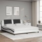 vidaXL Bett mit Matratze Weiß und Schwarz 180x200 cm Kunstleder vidaXL Bett mit Matratze Weiß und Schwarz 180x200 cm Kunstleder