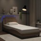 vidaXL Bettgestell mit LED Cappuccino-Braun 90x200 cm Kunstleder vidaXL Bettgestell mit LED Cappuccino-Braun 90x200 cm Kunstleder