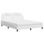 vidaXL Bett mit Matratze Weiß 160x200 cm Kunstleder vidaXL Bett mit Matratze Weiß 160x200 cm Kunstleder